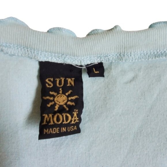 Sun Moda light blue v-neck 3/4 sleeve top sz L - Picture 16 of 16
